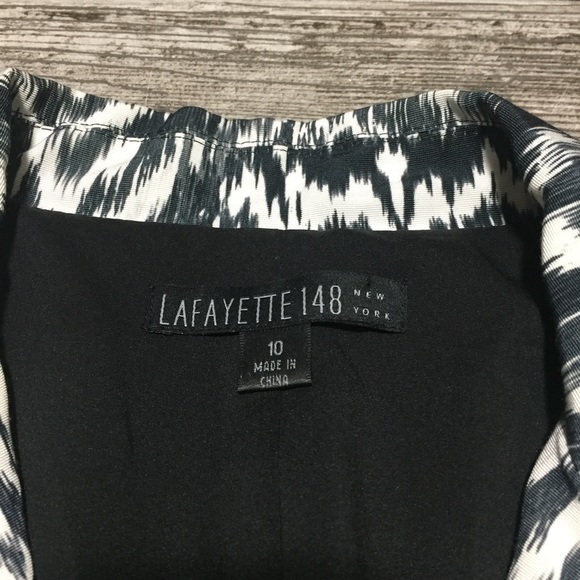 Lafayette 148 Blazer Jacket Women’s 10 Abstract Print Hook Closure Lined - Picture 11 of 11